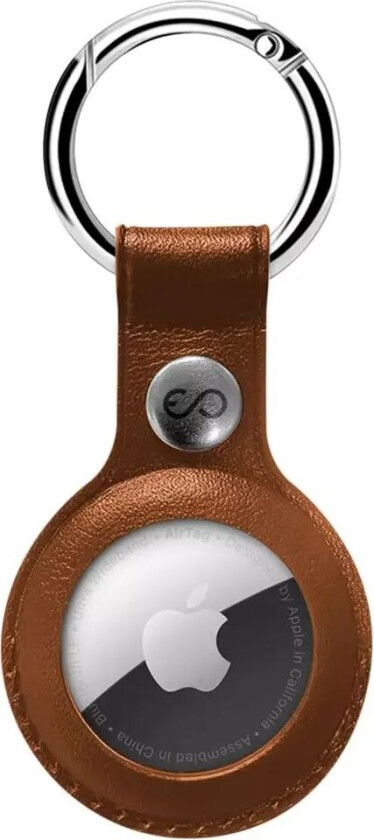Eco Skinn Deksel til AirTag m. Nøkkelring - Brun