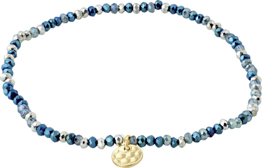 Indie Bracelet Blue, Goldplated - Perlearmbånd Lycra