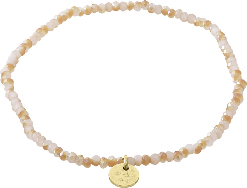 Armbånd : Indie : Guldbelagt : Rosa - Perlearmbånd Lycra