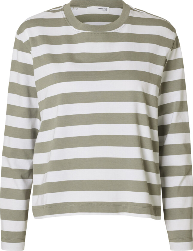 Slfessential LS Striped Boxy TEE NO Str XL - Skjorter