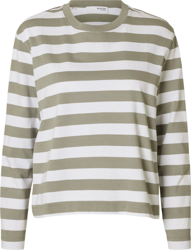 Slfessential LS Striped Boxy TEE NO Str L - Skjorter