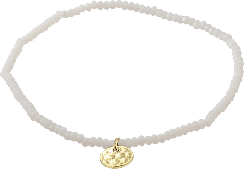 Bilde av Indie Bracelet White, Goldplated - Perlearmbånd Lycra