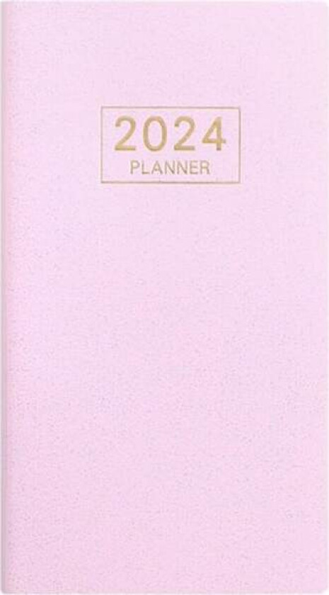 2024 Lommeplanlegger/Lommekalender, Ukentlig og Månedlig Planlegger fra Jan 2024 til Des 2024, Agenda Planlegger og Planleggingsverktøy (Rosa, 2 stk)