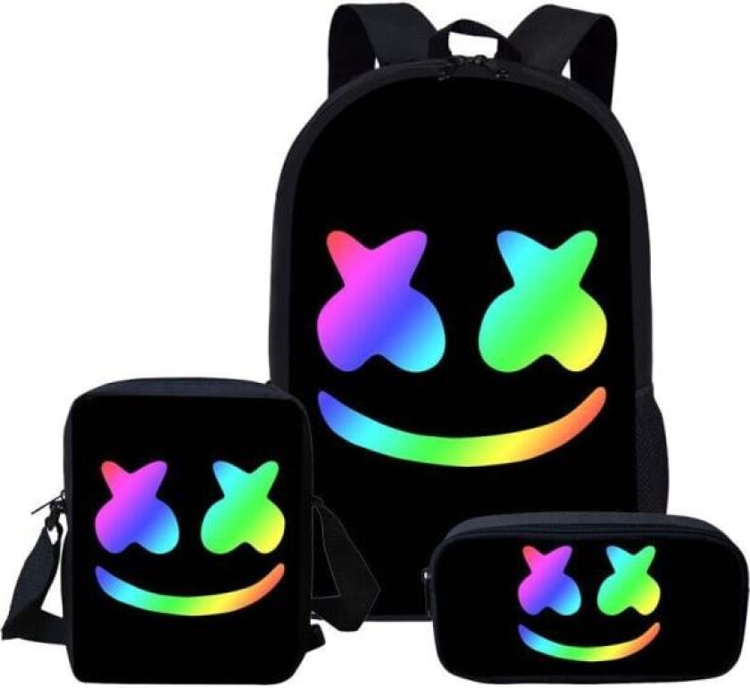 Dj Marshmallow Ryggsekk Skoleveske Ryggsekk Tredelt sett