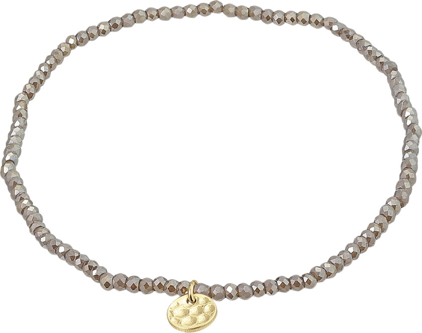 Indie Bracelet Grey, Goldplated - Perlearmbånd Lycra
