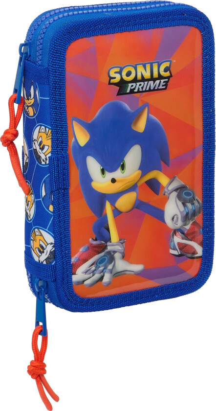 Sonic Prime Dobbeltpennal, Blå/Rød - Pennal - Polyester