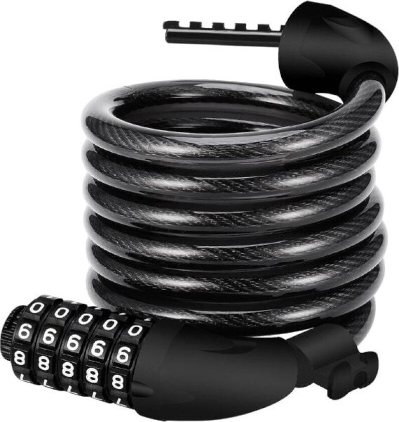 Sykkellås, Sykkellås Lang 120cm x 12mm, Kabel Lås for Sykkel Scooter