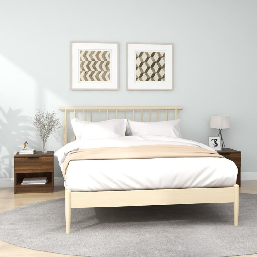 Nattbord 2 stk brun eik konstruert tre