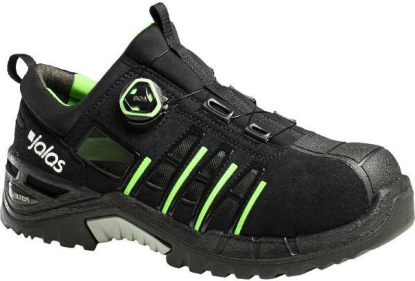 9925 Exalter Easyroll Vernesko S1P, aluminiumhette, svart/lime Str. 44