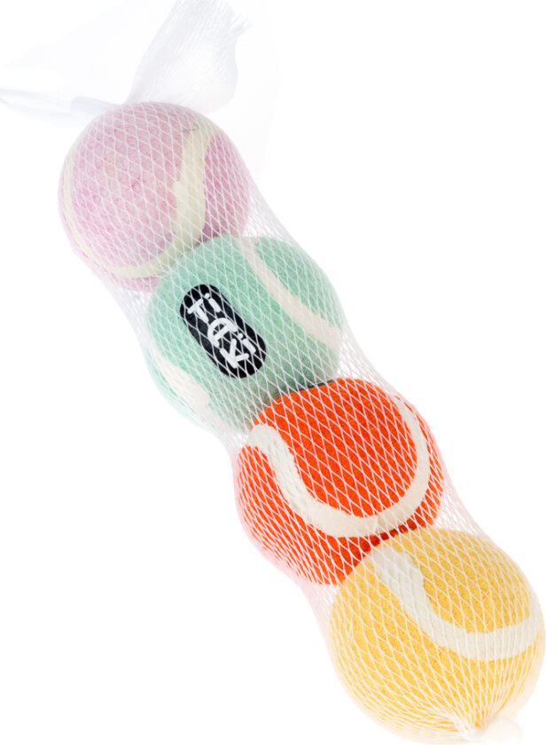 tennisballer for hunder i sett - 4 stykker (ca. Ø 6,3 cm)