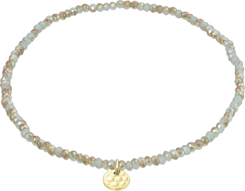 Indie Bracelet Blue, Goldplated - Perlearmbånd Lycra