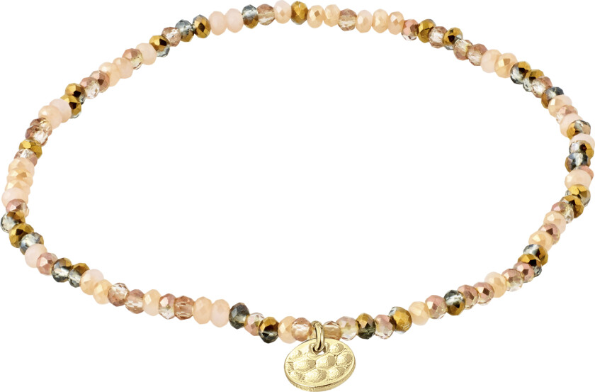 Indie Bracelet Brown mix, Goldplated - Perlearmbånd Lycra