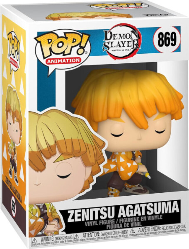 Funko POP Animasjon: Demon Slayer - Zenitsu Agatsuma, Flerfarget, 9,5 cm