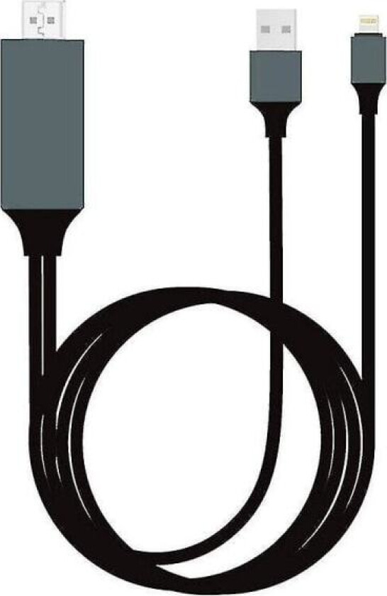 Lightning til HDMI-kabel HD-adapter for iPhone iPad skjerm TV