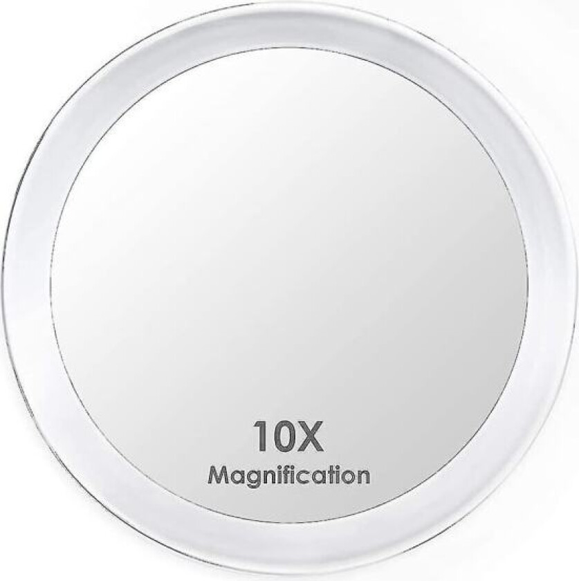 10x forstørrelsesspeil med 3 sugekopper, sminkespeil med 10x forstørrelse