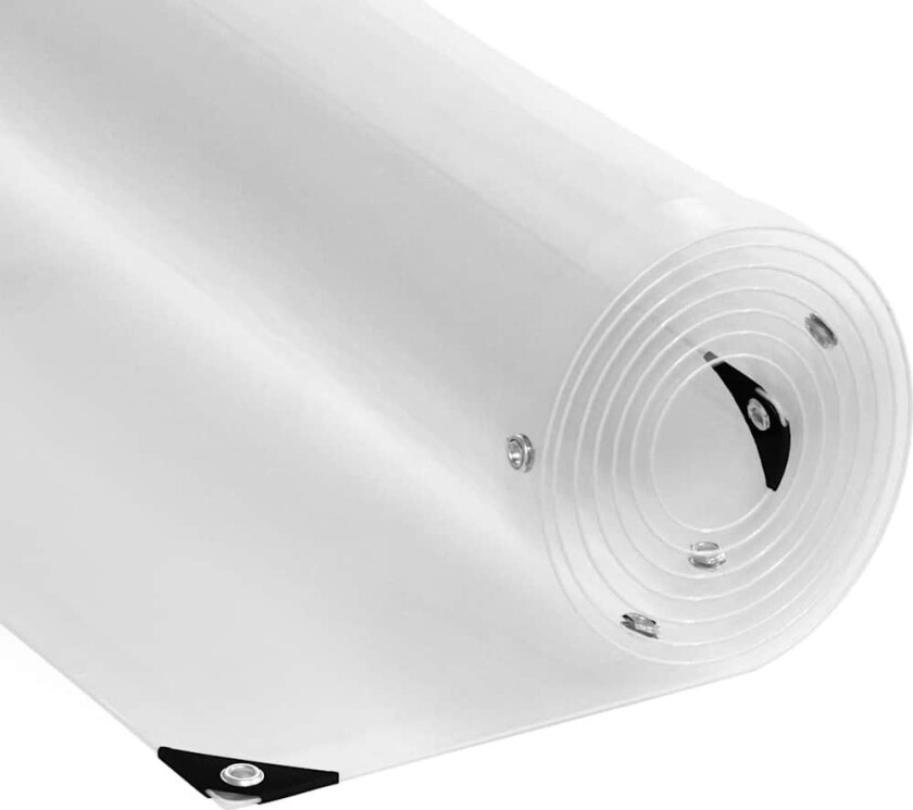 Klar presenning med maljer 5x12 m PVC