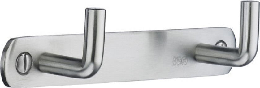 Klesstativ, 2 kroker, børstet rustfritt stål