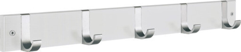 Klesstativ, 5 kroker, Hvit/aluminium