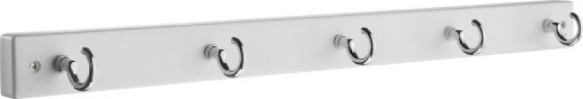 Knagstativ, 5 kroker, hvit/polert krom