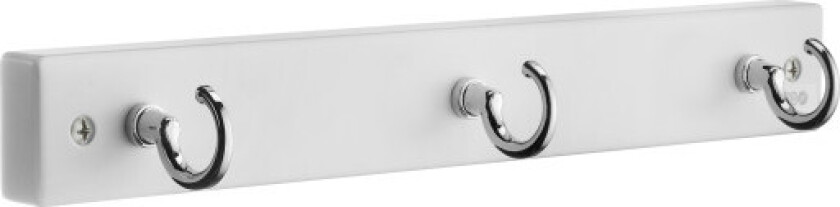 Klesstativ, 3 kroker, hvit/polert krom