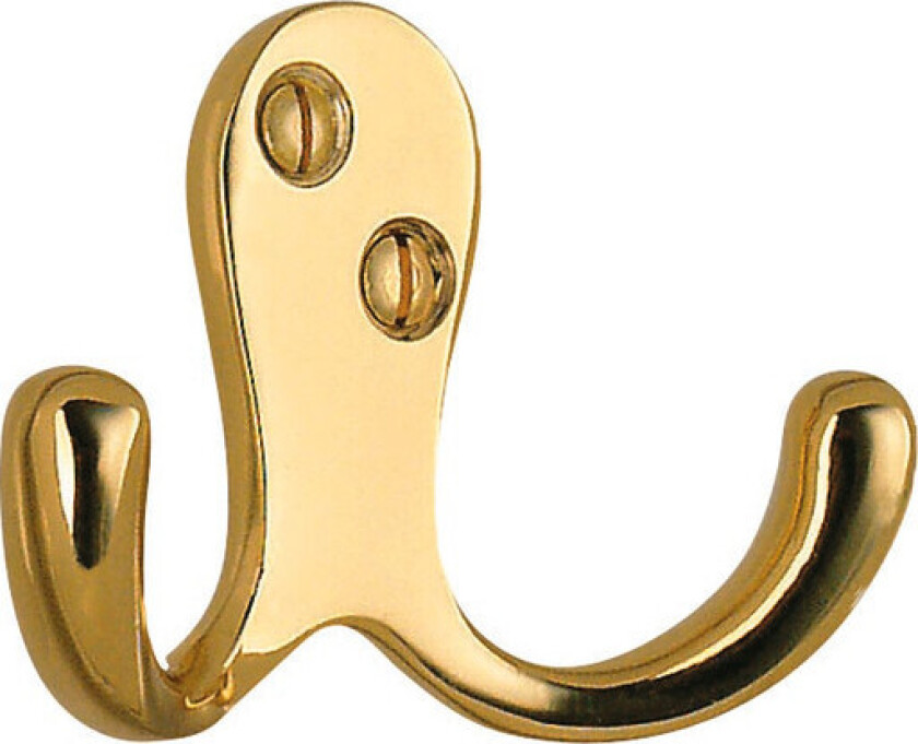 Dobbel krok, polert messing, høyde 44 mm