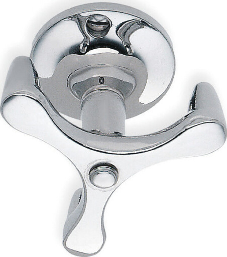 Svingbar hyllekrok, trippel, polert krom