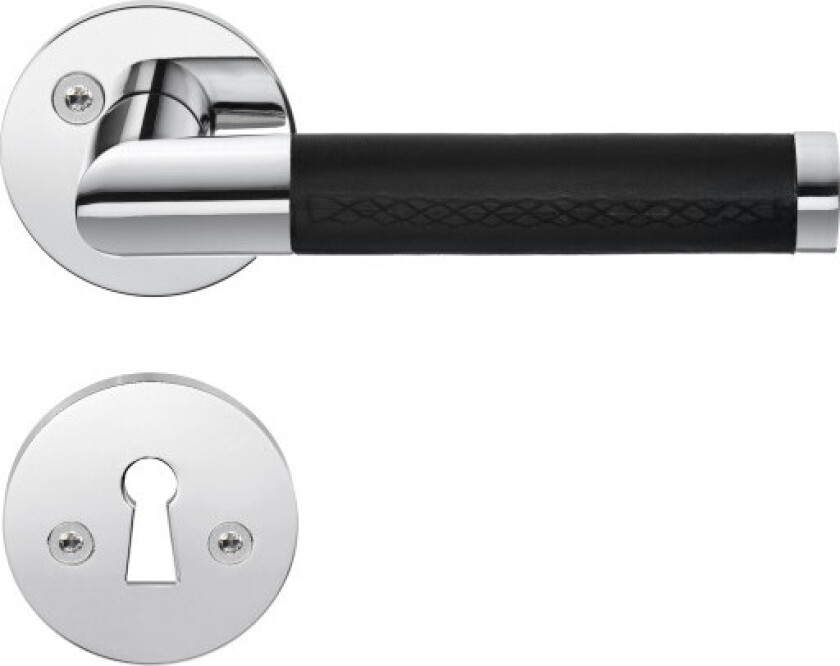 DESIGN innendørs håndtak, polert krom/svart