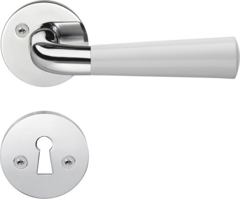 DESIGN innendørs håndtak, polert krom/håndtak i hvit