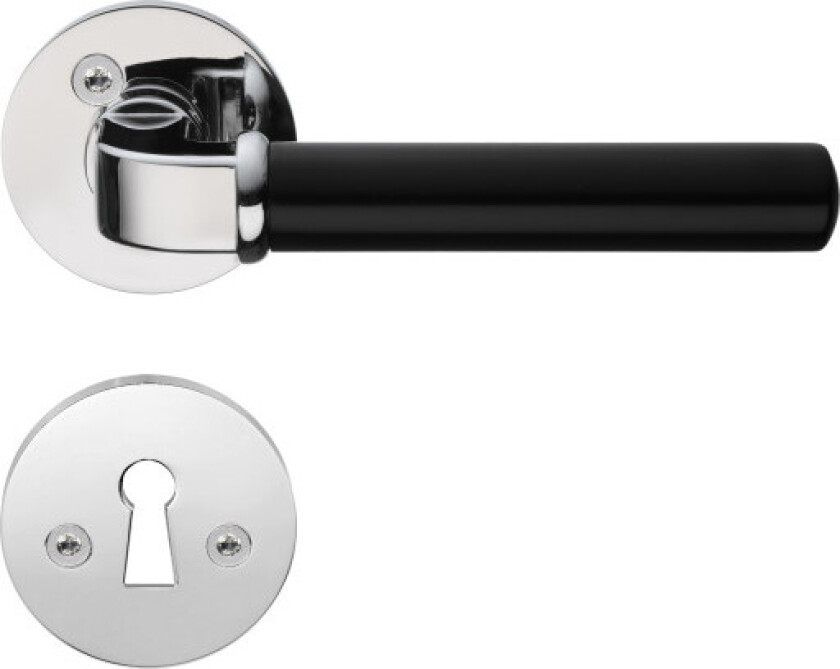 DESIGN innendørs håndtak, polert krom/svart stål