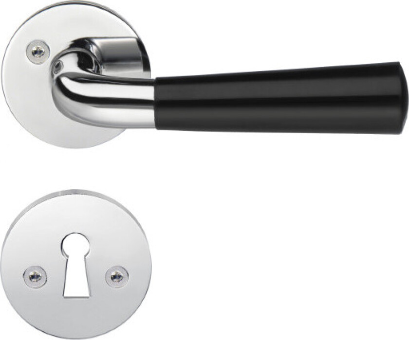 Innvendig håndtak DESIGN, polert krom/svart bakelitt