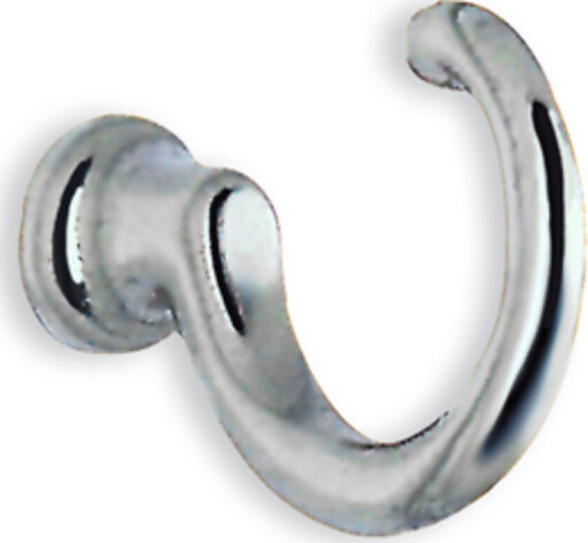 Enkel krok, polert krom, høyde 28 mm