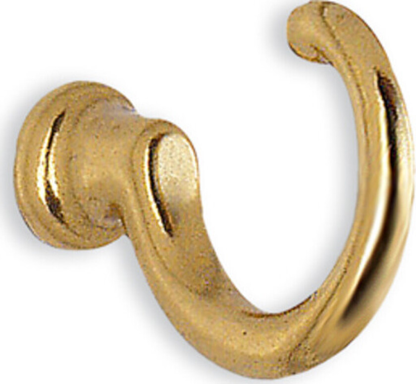 Enkel krok, polert messing, høyde 28 mm