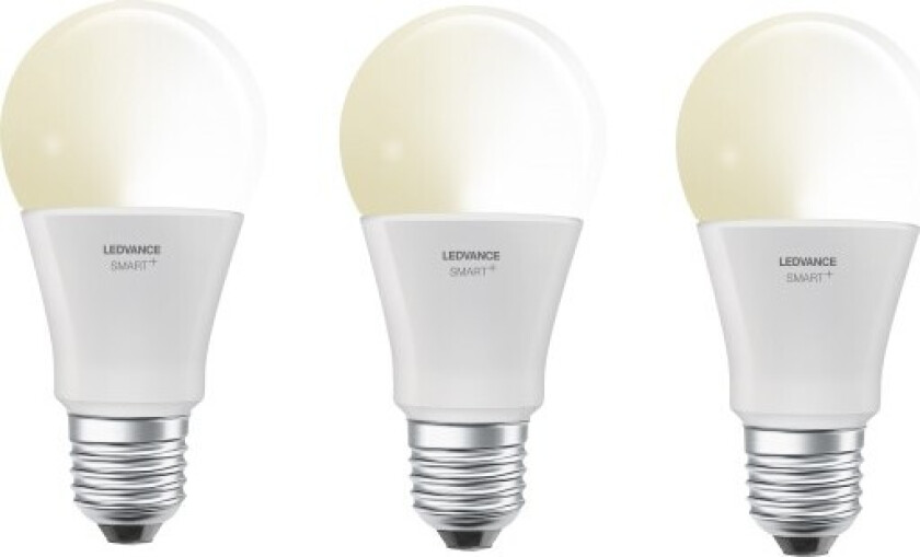 Smart+ Wifi E27 standardpære, hvit lysfarge, 9W, 3-pak