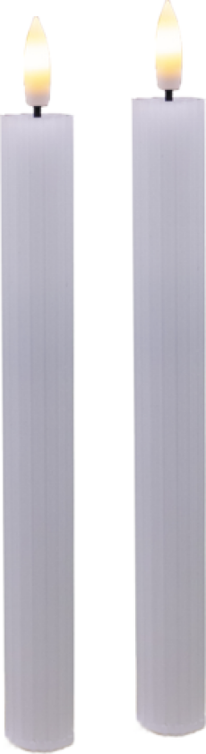 LED kronelys, hvit, 2 stk