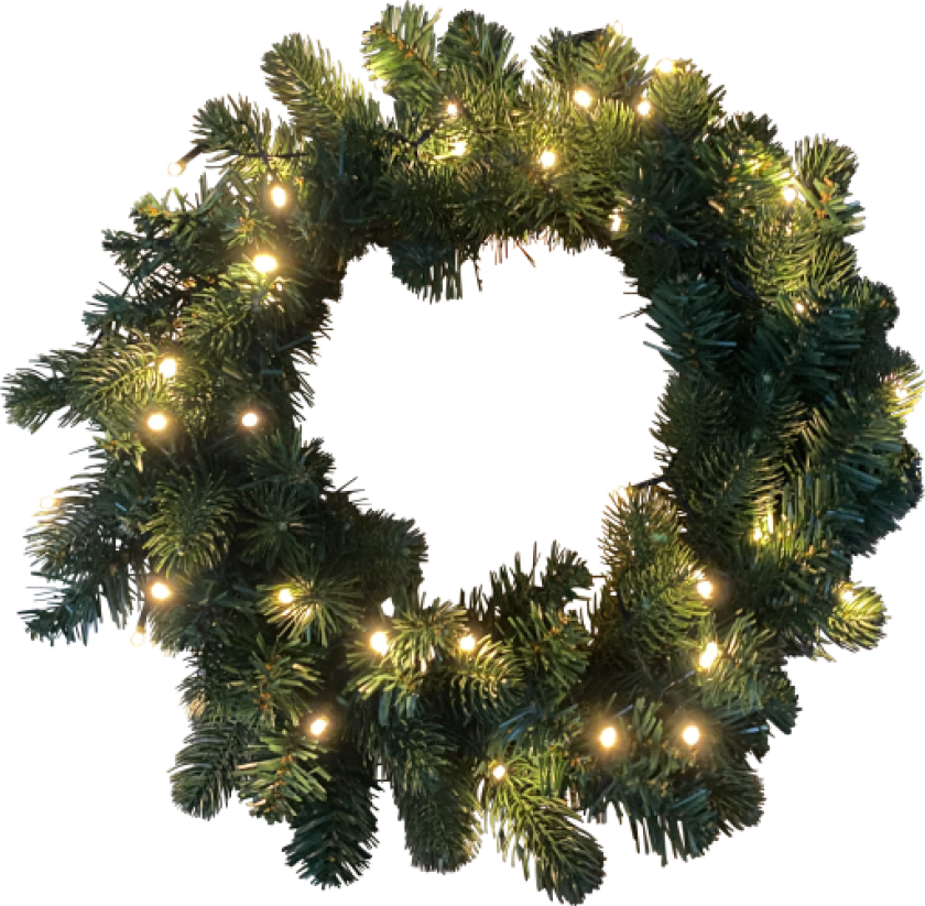 julekrans, 40 varmhvite lys, Ø40 cm