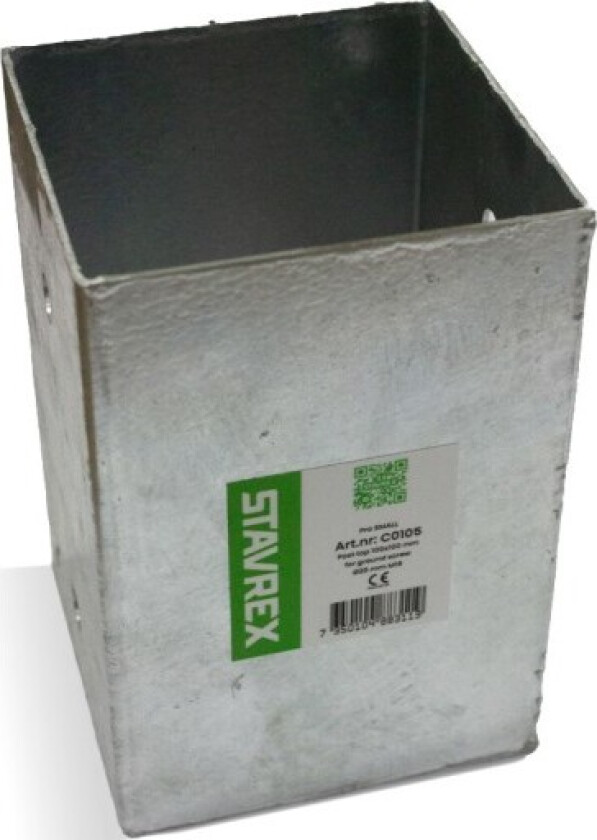 10 stk Stavrex Liten M16 x 100 mm kvadratisk stolpefot, for jordskrue