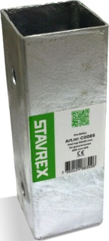 10 stk Stavrex Small M16 x 50 mm kvadratisk stolpefot, for jordskrue