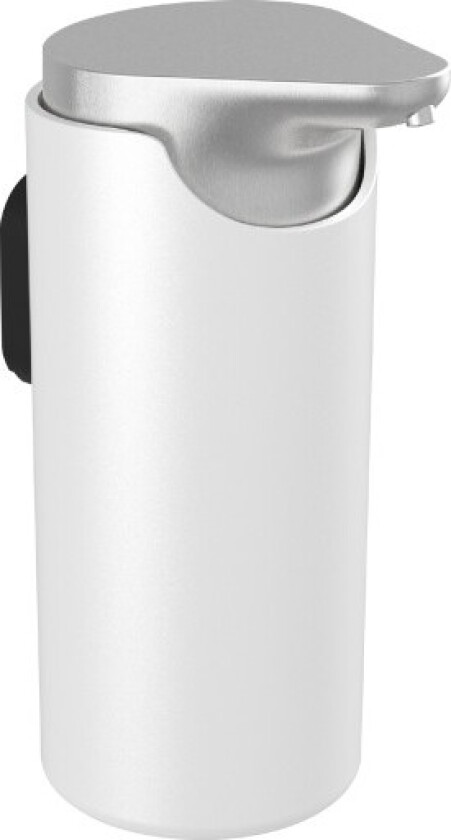 Style såpedispenser, hvit/børstet rustfritt stål