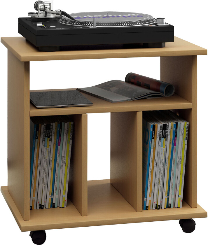 Retal hylle retro til -plater 4 hyller bøk dekor.