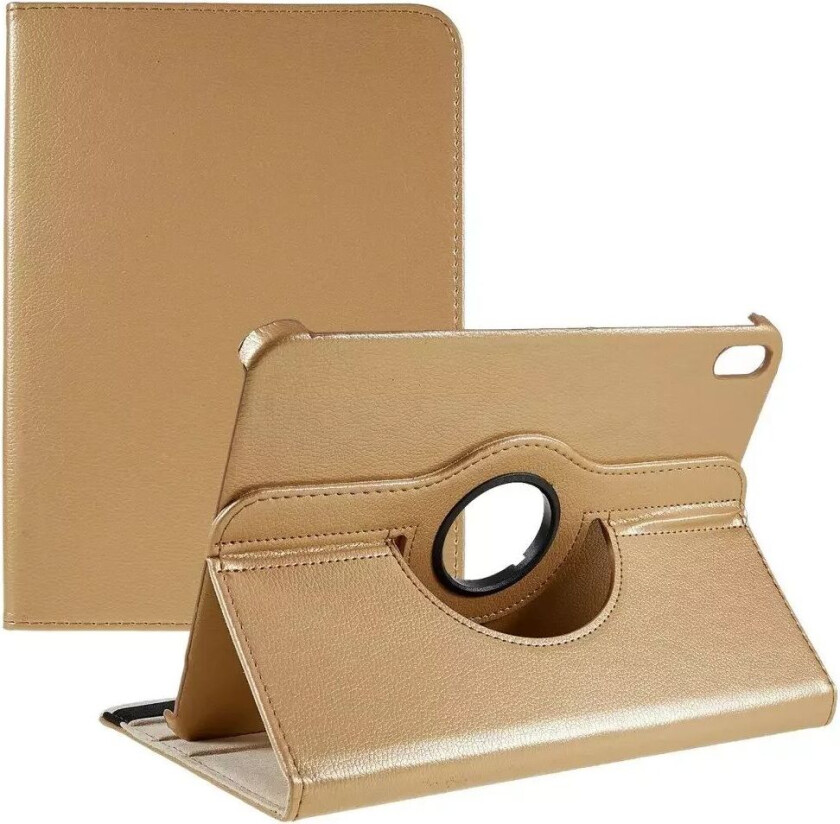 iPad 10.9" (2022) Klassisk Skinn Deksel m. 360⁰ Stativfunksjon - Khaki
