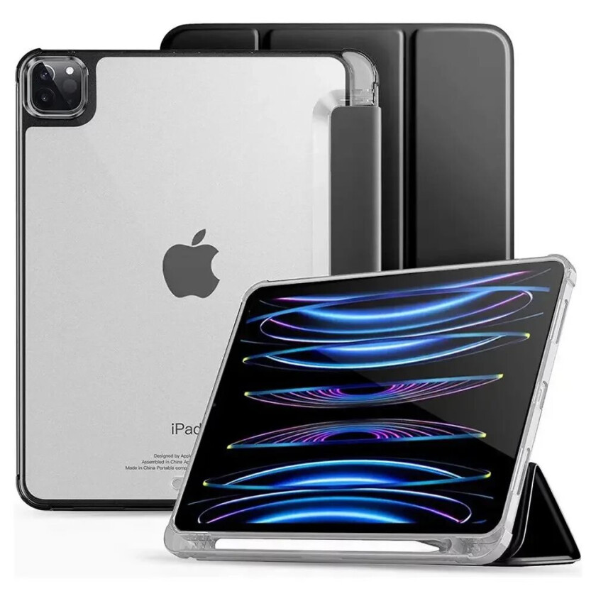 Tech-Protect iPad Pro 12.9" (2022 / 2021 / 2020) Tech-Protect SC Hybrid Tri-fold Deksel - Svart / Gjennomsiktig
