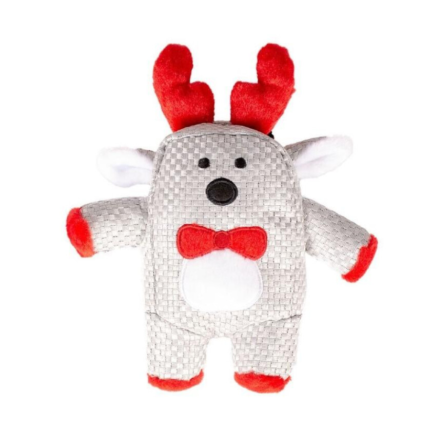 XMas Plysjbamse Square Reindeer Hundeleke 24 x 19 x 6 cm