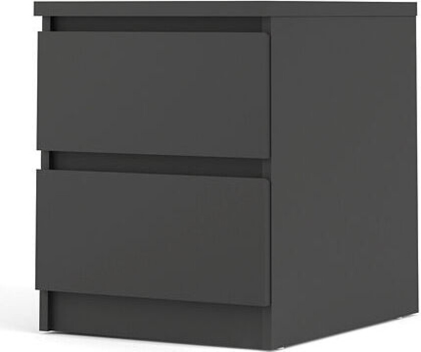 Nada nattbord 2 skuffer svart matt.