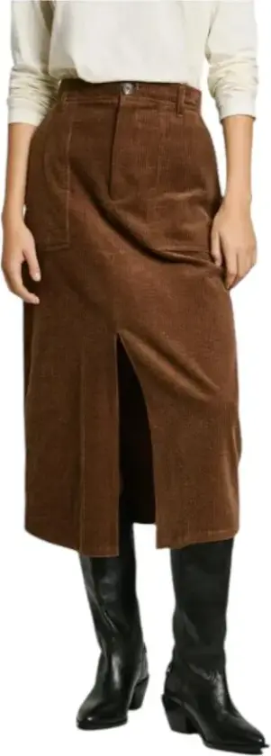 Dame, Skjørt, Brun, M