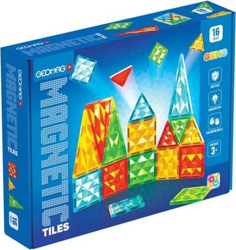 Gems 16 magnetic tiles