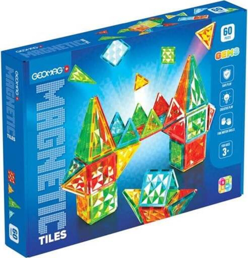 Gems 60 magnetic tiles