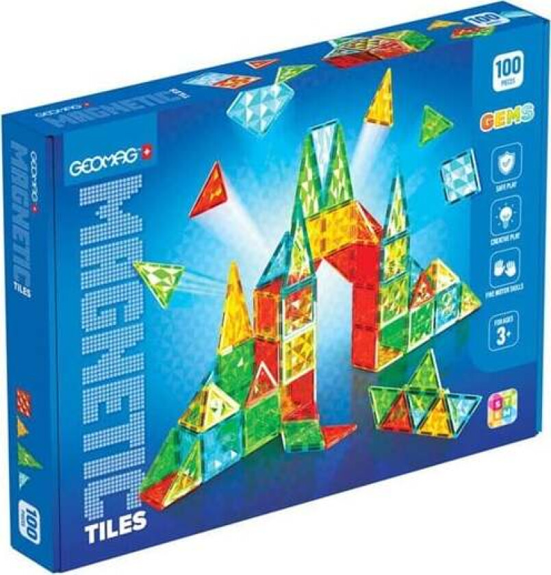 Gems 100 magnetic tiles