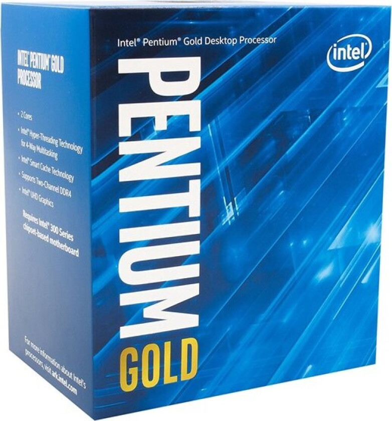 Pentium Gold G5420 Coffee Lake S Prosessor/CPU - 2 kjerner - 3.8 GHz - LGA1151 - Boks (med kjøler)
