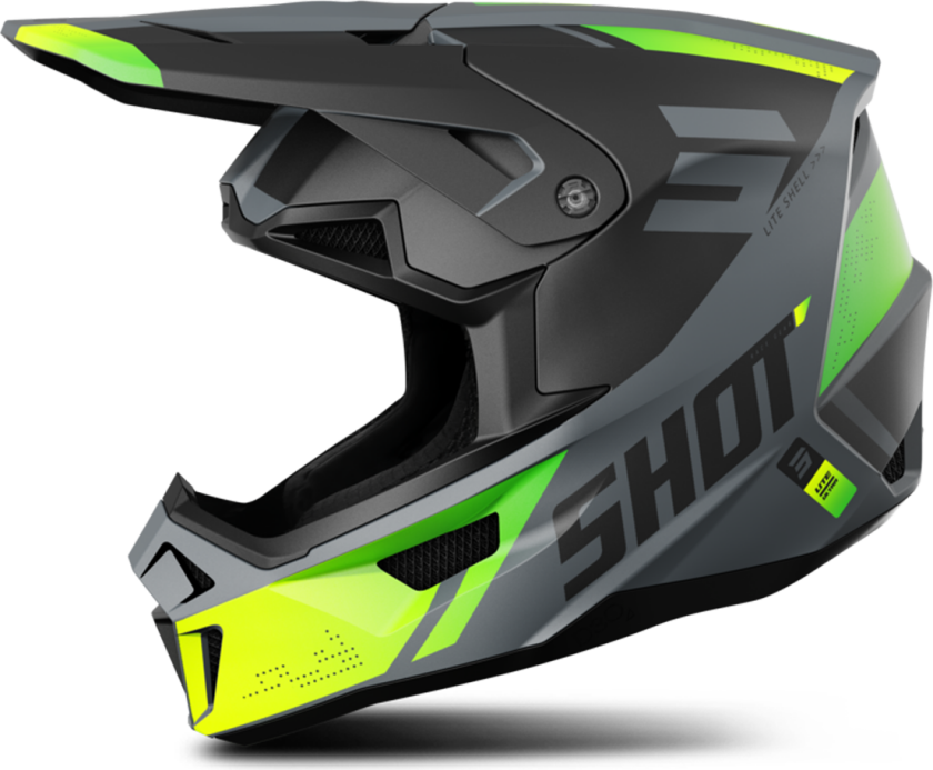 Shot Race Gear Crosshjelm Shot Lite Ultra Neon Gul Glitter Matt