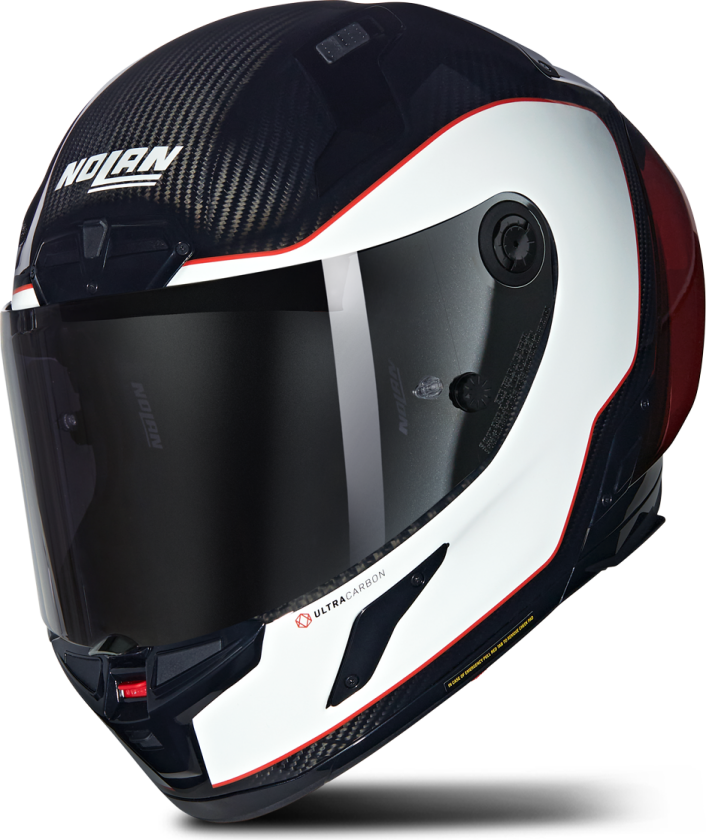Helhjelm X-804 Rs Karbon Hvit-Rød
